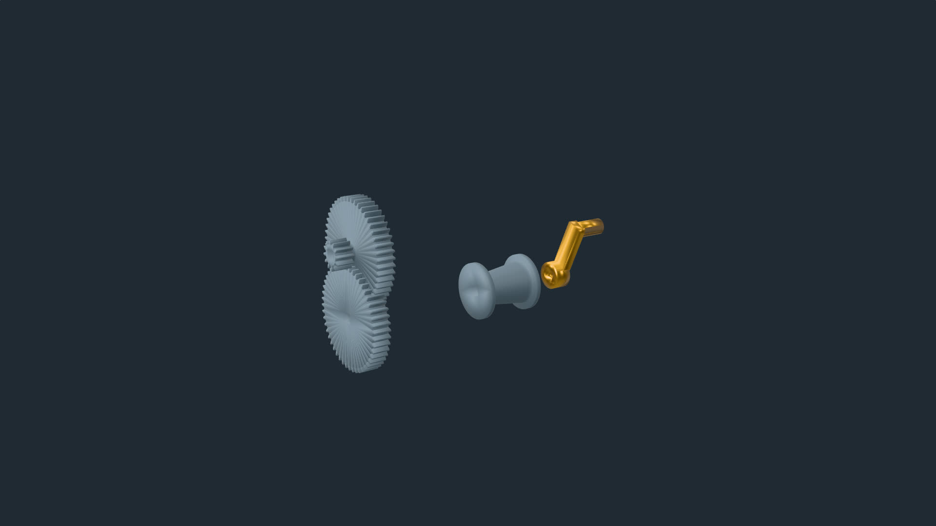 The Drive, alone: the crank, the spring barrel and the gear cluster meshed in one short train.