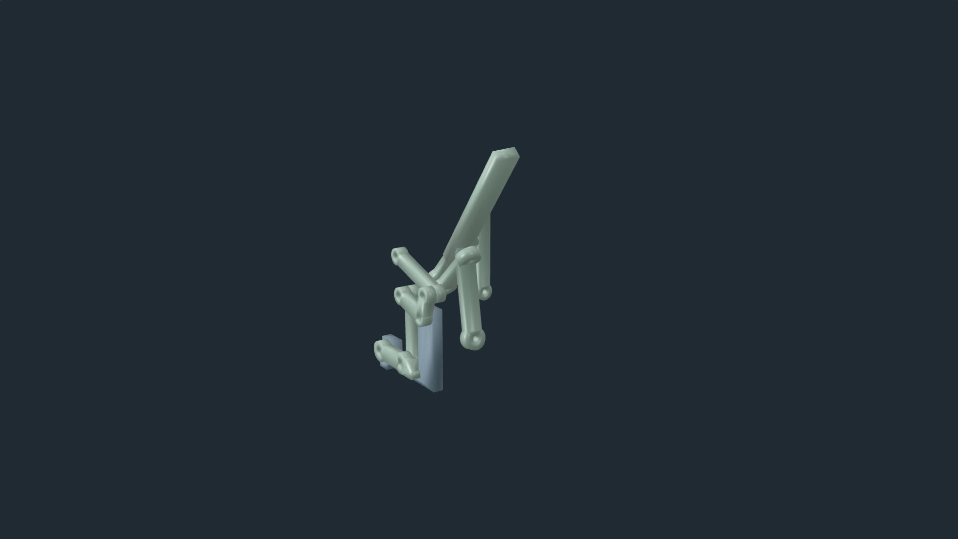 The Linkage, alone: input link, coupler and output link joined as a four-bar, the pushrod hanging below.
